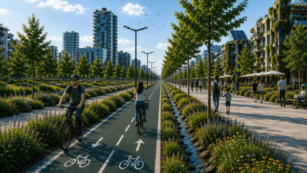 Visuel ville résiliente du projet Streets2030